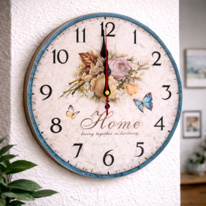 Silent butterfly wall clock non ticking 25cm with Home design